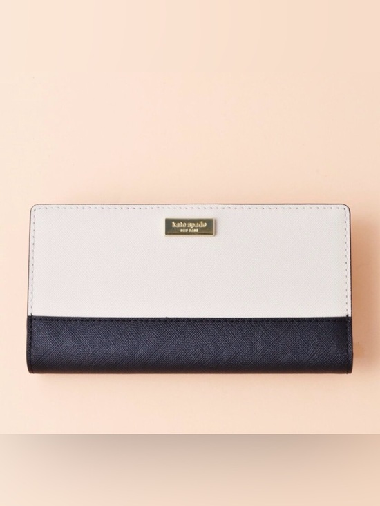 kate spade Handbags - [Kate Spade] Stacy Laurel Way Soft Porcelain Colorblock Black & Pale Pink Wallet